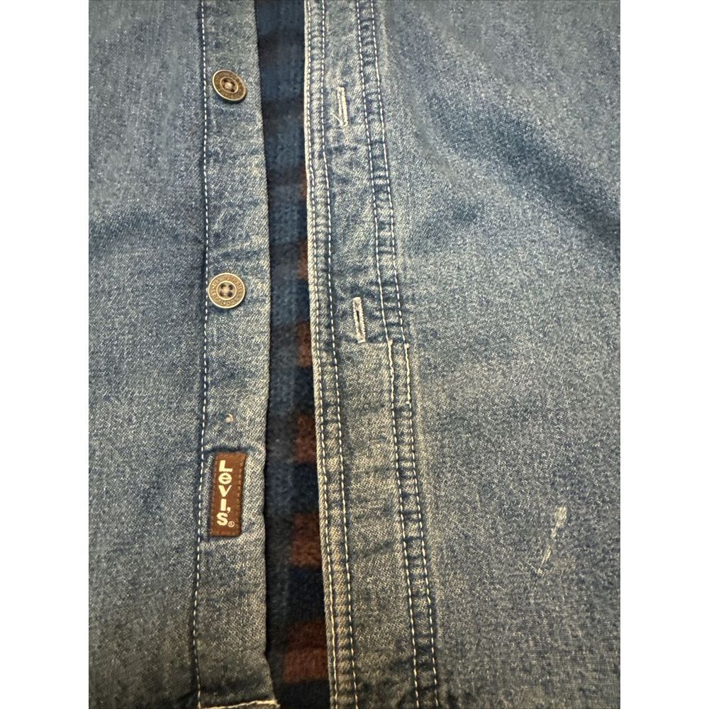 Men's Levi Strauss Denim Flannel Fleece Lined Jean Jacket/Shirt‎ XL - Picture 4 of 8
